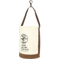 Sceau &agrave; fond en cuir, 17" h, Toile, Blanc Distribution Industrielle GC