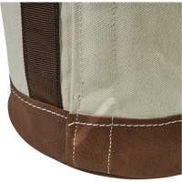 Sceau &agrave; fond en cuir, 17" h, Toile, Blanc Distribution Industrielle GC