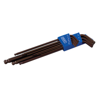 Extra Long Arm Ball Hex Key Set, 9 Pcs., Metric Distribution Industrielle GC