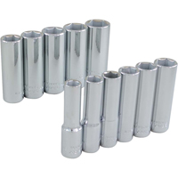 Socket Set, 11 Pcs, 3/8" Drive Size, Deep Distribution Industrielle GC