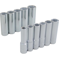 Socket Set, 11 Pcs, 3/8" Drive Size, Deep Distribution Industrielle GC