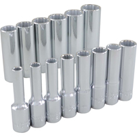Socket Set, 14 Pcs, 3/8" Drive Size, Deep Distribution Industrielle GC