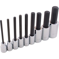 Hex Head Socket Set, Hex, 1/2"/3/8" Drive, 9 Pcs Distribution Industrielle GC