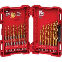 Jeu de forets pour perceuses et cl&eacute;s &agrave; chocs Shockwave, 23 morceaux, Titane Distribution Industrielle GC