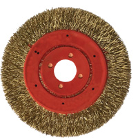 Brosse m&eacute;tallique &agrave; touret et &agrave; encapsulation partielle ne rejetant pas les fils, 3" dia., Fils 0,012", Arbre 1/4" Distribution Industrielle GC