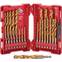 Jeu de forets m&eacute;triques Shockwave Red Helix, 25 morceaux, Titane Distribution Industrielle GC