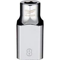 Douille m&eacute;trique avec c&ocirc;t&eacute;s Four Flats, 8 mm, Prise 1/2", 6 pans Distribution Industrielle GC