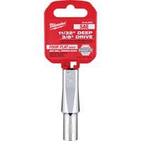 Douille SAE avec c&ocirc;t&eacute;s Four Flats, 11/32", Prise 3/8", 6 pans, Profond Distribution Industrielle GC