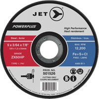 ZX46HP PowerPlus Cut-Off Wheel, 7" x 1/16", 7/8" Arbor, Type 1, 8500 RPM Distribution Industrielle GC