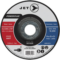 A60T PowerPlus Cut-Off Wheel, 5" x 3/64", 7/8" Arbor, Type 27, 12200 RPM Distribution Industrielle GC