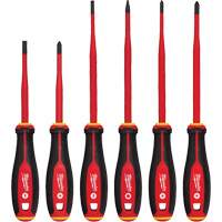 Jeu de tournevis isol&eacute;s &agrave; pointe &eacute;troite, 6 mcx, Magn&eacute;tique Distribution Industrielle GC