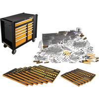Ensemble d'outils manuels pour maître m&eacute;canicien & poste de travail mobile, 614 morceaux Distribution Industrielle GC