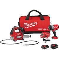 Ensemble de cl&eacute; &agrave; chocs &agrave; couple &eacute;lev&eacute;, anneau &agrave; friction et pistolet graisseur M18 Fuel, Lithium-ion, 18 V Distribution Industrielle GC