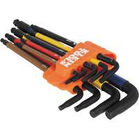 Jeu de cl&eacute; hex de style L extra longues et chromocod&eacute;es avec support, 9 mcx, Imp&eacute;rial Distribution Industrielle GC