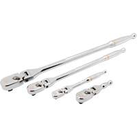 Ensemble de rochet &agrave; t&ecirc;te en goutte et manche enti&egrave;rement poli avec prises 1/4", 3/8" & 1/2" 120XP Distribution Industrielle GC