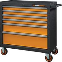Armoire roulante pour outils s&eacute;rie GSX, 6 tiroirs, 36" la x 18-1/5" p x 37-2/5" h, Noir/Orange Distribution Industrielle GC