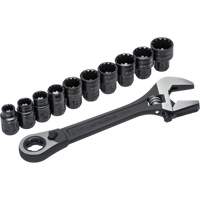 Ensemble de cannelure & cl&eacute; ajustable Pass-Thru X6 11 mcx, 13" lo, la max. 2-27/50", Phosphate noir Distribution Industrielle GC
