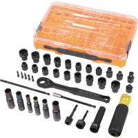 Jeu complet de douilles &agrave; chocs ouvertes & basculantes KNECT, 39 Mcx, Chocs Distribution Industrielle GC
