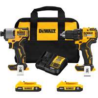 Ensemble de tournevis &agrave; chocs & tournevis/perceuse sans fil et sans balai, Lithium-ion, 20 V Distribution Industrielle GC