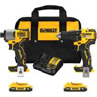 Ensemble de perfomarteau compact sans fil et sans balai de 1/2" & tournevis &agrave; chocs de 1/4", Lithium-ion, 20 V Distribution Industrielle GC