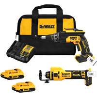 Ensemble d'outil de d&eacute;coupage & visseuse sans balai pour cloison s&egrave;che XR, Lithium-ion, 20 V Distribution Industrielle GC