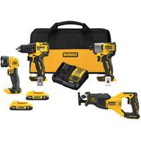 Ensemble de quatre outils combin&eacute;s sans fil et sans balai XR, Lithium-ion, 20 V Distribution Industrielle GC