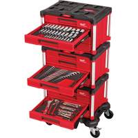 Ensemble maître de 366 outils &agrave; main pour m&eacute;caniciens avec tiroirs PACKOUT et diable, 16-3/10" x 22-1/5" x 48-5/8", Noir/Rouge Distribution Industrielle GC