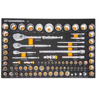 1/4", 3/8" & 1/2" 90-Tooth SAE/Metric Mechanics Tool Set with Foam Storage Tray Distribution Industrielle GC