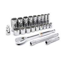Jeu d'outils pour m&eacute;caniciens &agrave; 12 points SAE, 22 Mcx, Prise de 3/8", Profond Distribution Industrielle GC