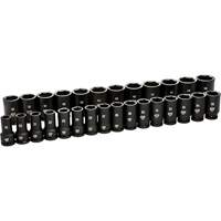 Jeu de douilles m&eacute;triques &agrave; 6 pans, 28 Mcx, Chocs, Prise de 3/4", Profond Distribution Industrielle GC