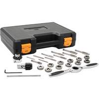 Jeu de tarauds et fili&egrave;res &agrave; cliquet m&eacute;triques, 27 Morcea Distribution Industrielle GC