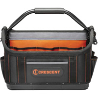 Sac ouvert de 17" pour outils d'ouvrier, Polyester, 25 pochettes, Noir/Orange Distribution Industrielle GC