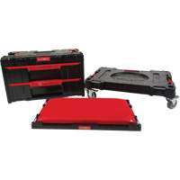 Ensemble de coffres &agrave; outils Arx de 3 morceaux avec socle &agrave; roulettes pivotantes, 23-1/10" x 15" x 13-2/5', Noir Distribution Industrielle GC