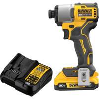 Brushless Cordless Impact Driver Kit, 1/4", 1700 in-lbs Max. Torque, 20 V, Lithium-Ion Distribution Industrielle GC