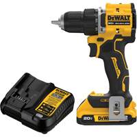 ATOMIC COMPACT SERIES Brushless Cordless Drill/Driver Kit, Lithium-Ion, 20 V, 1/2" Chuck Distribution Industrielle GC