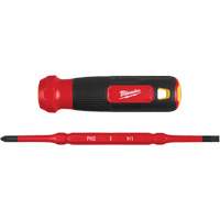 Tournevis &agrave; embouts interchangeables &agrave; tige articul&eacute;e isol&eacute; 1000 V, 2-en-1, 8-4/5" lo, Prise Coussin&eacute;e Distribution Industrielle GC
