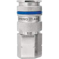 Raccord industriel rapide QUIKSILVER, Laiton nickel&eacute;, 1/4", NPT femelle, 435 PSI Distribution Industrielle GC