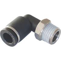 MAXFIT Push-to-Connect to Male NPT Elbow Adapter, 3/8" x 1/2" Dia., PBT Polymer Distribution Industrielle GC