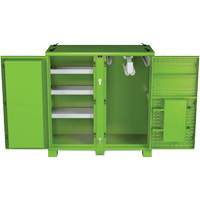 Armoire ventil&eacute;e pour le rangement d'&eacute;PI sur place, Acier, Vert lime haute visibilit&eacute; Distribution Industrielle GC