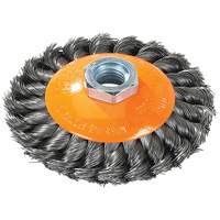 Knot-Twisted Saucer Cup Wire Wheel, 7" Dia., 0.02" Fill, 5/8"-11 Arbor, Steel Distribution Industrielle GC