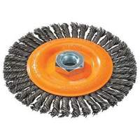 Stringer Bead Knotted Wire Brush, 4" Dia., 0.02" Fill, 5/8"-11 Arbor, Steel Distribution Industrielle GC