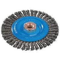 Stringer Bead Knotted Wire Brush, 4" Dia., 0.02" Fill, 5/8"-11 Arbor, Aluminum/Stainless Steel Distribution Industrielle GC