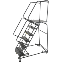 Weight Actuated Lockstep Rolling Ladders, 12 Steps, 24" Step Width, 120" Platform Height, Steel Distribution Industrielle GC
