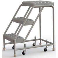&eacute;chelles roulantes, 3 marches, Largeur de la marche 16", Hauteur de la plateforme 30", Aluminium Distribution Industrielle GC
