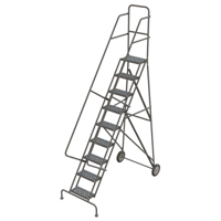 &eacute;chelles roulantes en acier, 9 marches, Largeur de la marche 16", Hauteur de la plateforme 90", Acier Distribution Industrielle GC