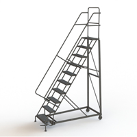 Heavy Duty Rolling Ladder, 10 Steps, 24" Step Width, 100" Platform Height, Steel Distribution Industrielle GC