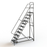Heavy Duty Rolling Ladder, 11 Steps, 24" Step Width, 110" Platform Height, Steel Distribution Industrielle GC