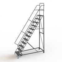 Heavy Duty Rolling Ladder, 12 Steps, 24" Step Width, 120" Platform Height, Steel Distribution Industrielle GC
