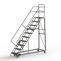 Heavy Duty Safety Slope Ladder, 10 Steps, Perforated, 50° Incline, 100" High Distribution Industrielle GC