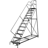 Safety Slope Rolling Ladder, 12 Steps, Perforated, 50° Incline, 120" High Distribution Industrielle GC